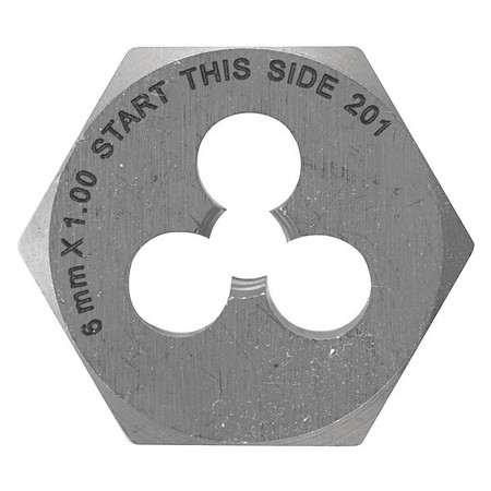 Vermont American Hexagon Die, Carbon Steel, RH, M6-1.00mm 21229