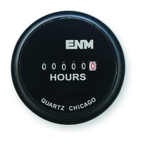 ENM DC Hour Meter, Electrical, 2.31 in, Round T40A45