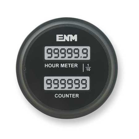 ENM Hour Meter/Counter, LCD, 6Digit, 8-32 VDC T39AC