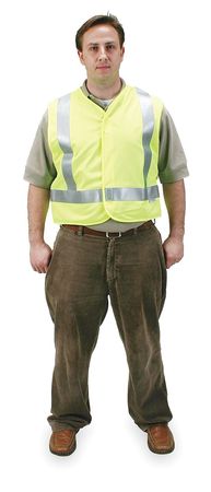 CONDOR Large Class 2 Flame Resistant High Visibility Vest, Lime 2PDK6