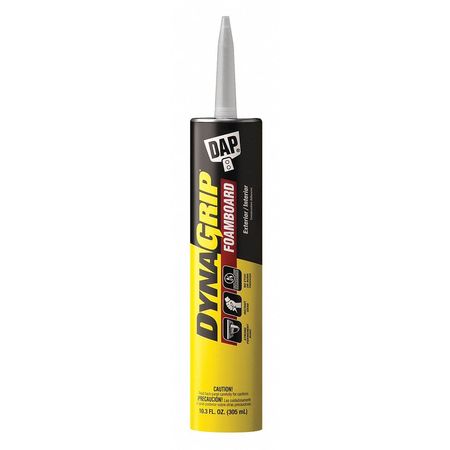 Dap Construction Adhesive, Foamboard Series, White, 10.3 oz, Cartridge 27519