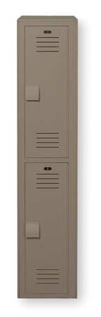 BRADLEY Wardrobe Locker, 15 in W, 18 in D, 72 in H, (1) Wide, (2) Openings, Toffee LK1518722HV-247