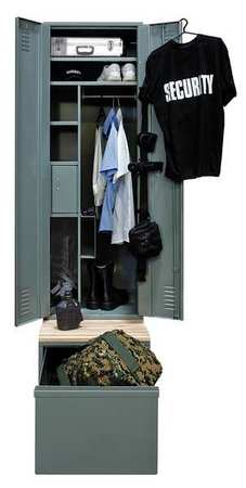 Hallowell Wardrobe Locker, 24 in W, 36 in D, 90 in H, (1) Tier, (1) Wide, Dark Gray HERL442-1B-G-HG