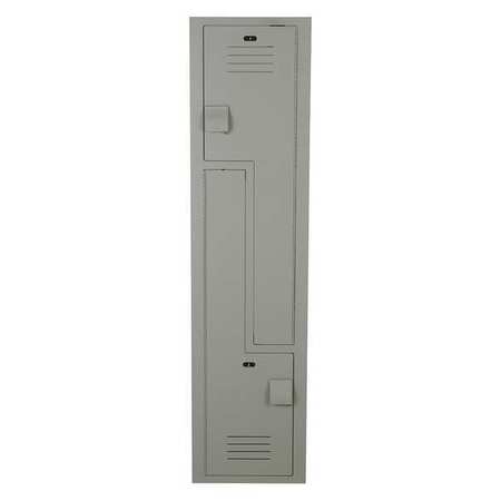 BRADLEY Wardrobe Z Locker, 15 in W, 18 in D, 60 in H, (1) Wide, (2) Openings, Gray LK151860ZHV-200