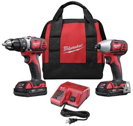 Milwaukee Tool M18 Cordless Combo Kit, 18 Volt DC, Lithium-Ion, Drill, Impact Driver, 2 Tools 2691-22