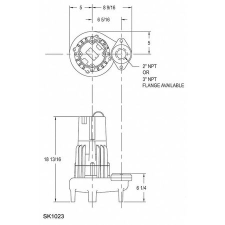 Zoeller Waste-Mate 1 HP 2" Manual Submersible Sewage Pump 230V E284