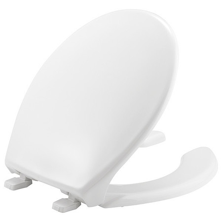 Bemis Toilet Seat, With Cover, Plastic, Round, White 950-000