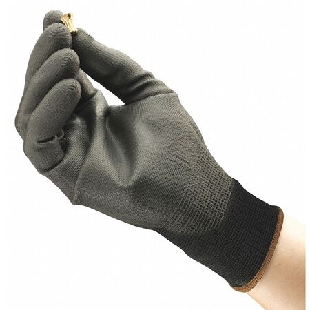 Ansell Polyurethane Coated Gloves, Palm Coverage, Black, XS, PR 48-101