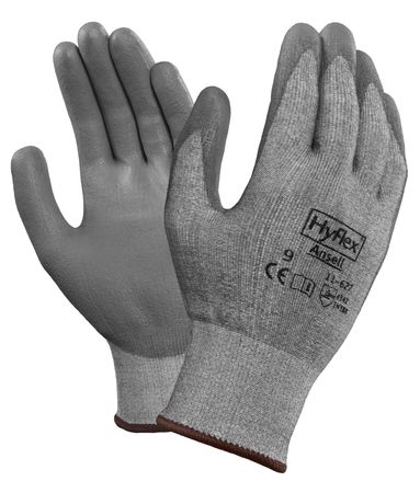 Ansell Cut Resistant Coated Gloves, A2 Cut Level, Polyurethane, 9, 1 PR 11-627