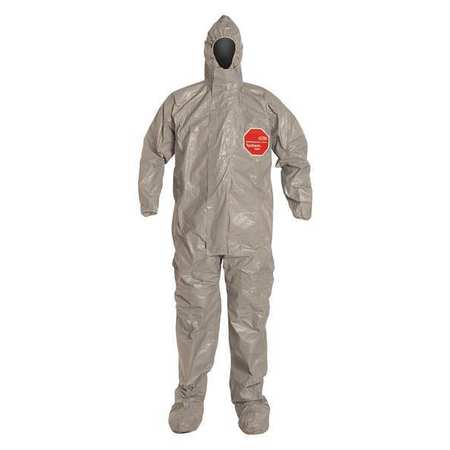 Dupont Coveralls, 6 PK, Gray, Tychem(R) 6000, Zipper TF169TGYLG000600