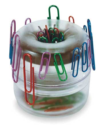 OFFICEMATE Paper Clip Dispenser, Clear, Plastic 93695