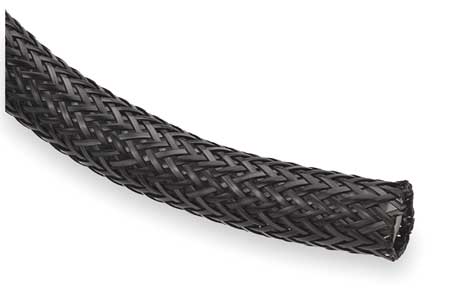 TECHFLEX Braided Sleeving, 1.750 In., 25 ft., Black NHN1.75BK25