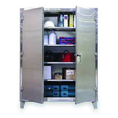 STRONG HOLD 12 ga. ga. Stainless Steel Storage Cabinet, 36 in W, 78 in H, Stationary 36-244SS