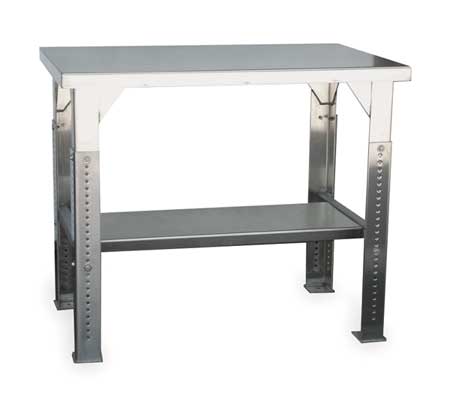 STRONG HOLD Bolted Shop Table, Stainless Steel, 60" W, 34" Height, 10,000 lb., Straight T6036SS-AL