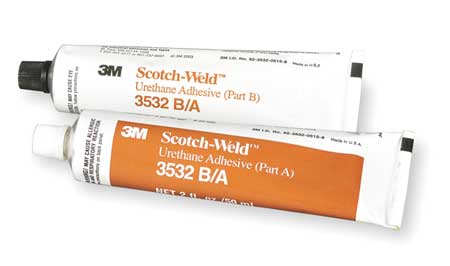 3M Urethane Adhesive, 3532 Series, Tube, 1:1 Mix Ratio, 1.5 hr Functional Cure 3532