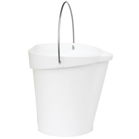Vikan 3 gal. Round Hygienic Bucket, 12-3/4" H, 12 4/5 in Dia, White, Polypropylene 56865