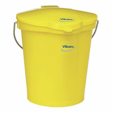 Vikan Round Pail Lid, 12 1/4 in Dia, Yellow, Polypropylene 56876