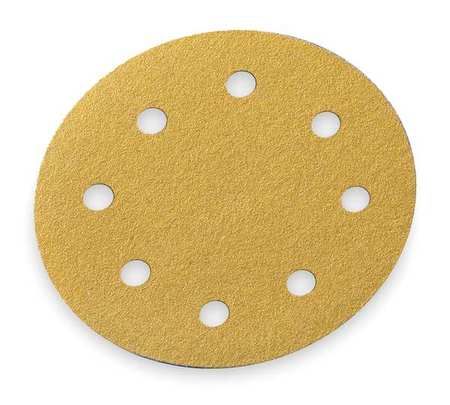 Norton Abrasives Hook/Loop Disc, 8 Hole, 5 in, Med, P60G, AlO 66261130245