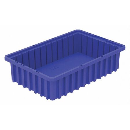 Akro-Mils Divider Box, Blue, Industrial Grade Polymer, 16 1/2 in L, 10 7/8 in W, 4 in H 33164BLUE