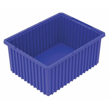 Akro-Mils Divider Box, Blue, Industrial Grade Polymer, 22 3/8 in L, 17 3/8 in W, 10 in H 33220BLUE