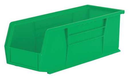 Akro-Mils 50 lb Hang & Stack Storage Bin, Plastic, 5 1/2 in W, 5 in H, Green, 14 3/4 in L 30234GREEN