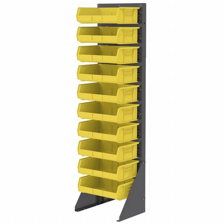 Akro-Mils 60 lb Hang & Stack Storage Bin, Plastic, 16 1/2 in W, 5 in H, 10 7/8 in L, Yellow 30255YELLO