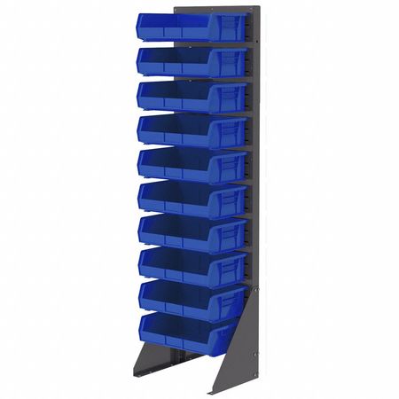Akro-Mils 60 lb Hang & Stack Storage Bin, Plastic, 16 1/2 in W, 5 in H, 10 7/8 in L, Blue 30255BLUE