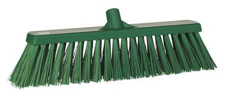 VIKAN 2 1/2 in x 19 in Sweep Face Broom Head, Stiff, Synthetic, Green 29202