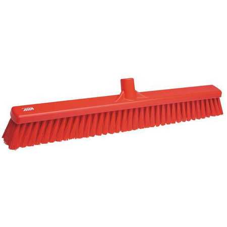 VIKAN 24 in Sweep Face Broom Head, Soft/Stiff Combination, Synthetic, Red 31944