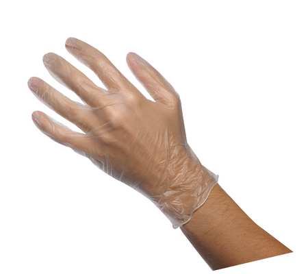 Duratouch Duratouch34-725, Vinyl Disposable Gloves, 2.8 mil Palm, PVC, Powder-Free, S, 100 PK, Clear 34-725