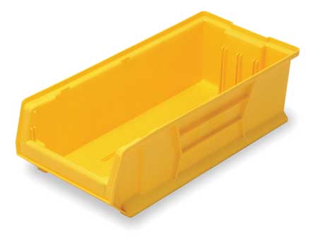 Quantum Storage Systems 100 lb Storage Bin, Polypropylene/Polyethylene, 11 in W, 7 in H, 23 7/8 in L, Yellow QUS952YL