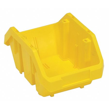 QUANTUM STORAGE SYSTEMS 75 lb Hang & Stack Storage Bin, Plastic, 6 5/8 in W, 5 in H, 9 1/2 in L, Yellow QP965YL