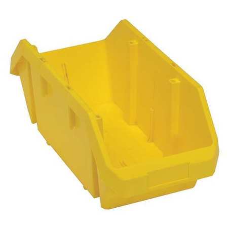 QUANTUM STORAGE SYSTEMS 75 lb Hang & Stack Storage Bin, Plastic, 8 3/8 in W, 7 in H, Yellow, 18 1/2 in L QP1887YL