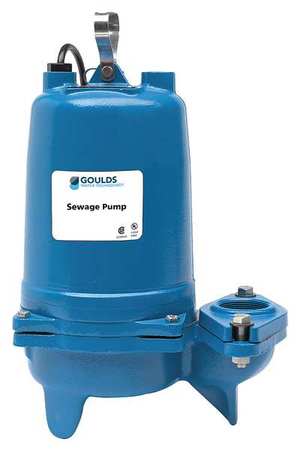 GOULDS WATER TECHNOLOGY 3/4 HP 2" Manual Submersible Sewage Pump 230V WS0712BHF