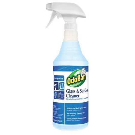 Odoban Earth Choice Liquid Glass and Surface Cleaner, 1 qt., Blue, Unscented, Trigger Spray Bottle, 12 PK 934062-Q