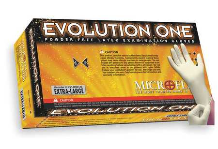 Ansell Microflex Evolution One, Latex Disposable Gloves, 5.5 mil, Powder-Free, M, 100 PK, Beige EV-2050-M