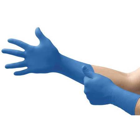Ansell SafeGrip, Latex Disposable Gloves, 11 mil Palm, Latex, Powder-Free, M, 50 PK, Blue SG-375-M
