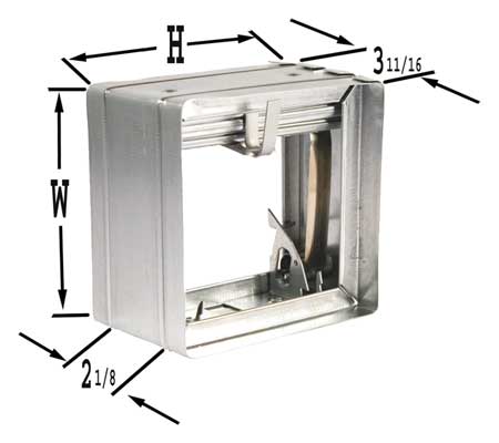 Dayton Square Fire Damper, 15-3/4 In. W 2TGF9