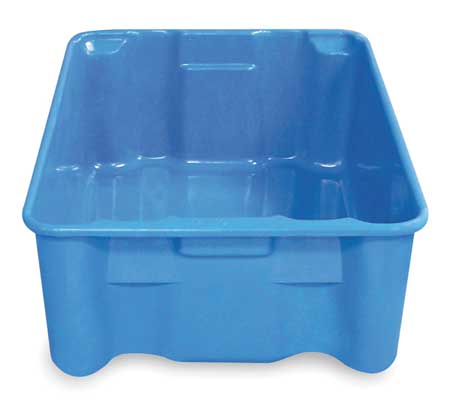 MOLDED FIBERGLASS Stack & Nest Container, Blue, Fiberglass Reinforced Composite, 19 3/4 in L, 12 1/2 in W, 6 in H 7803085268