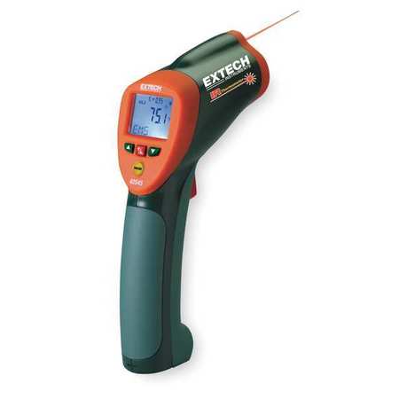 Extech Infrared Thermometer, Backlit LCD, -58 Degrees  to 1832 Degrees F, Single Dot Laser Sighting 42545