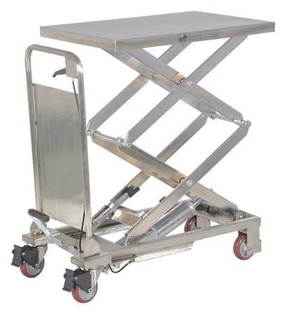 ZORO SELECT Scissor Lift Table, 220 lb. Cap, 17-1/2"W, 27-1/2"L CART-200-D-PSS