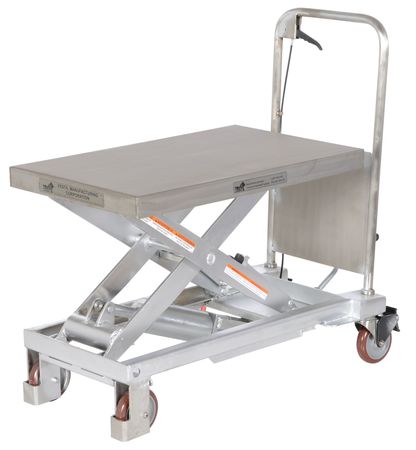 Zoro Select Scissor Lift Cart, SS, 1000 lb. Cap, 19-3/4"W, 32-1/2"L CART-1000-PSS