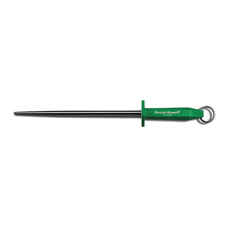 DEXTER RUSSELL Sharpening Steel, SS, Course, 10 In, Green 07830