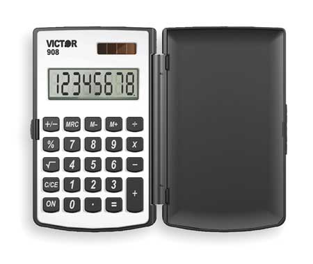VICTOR TECHNOLOGY Handheld Calculator, Financial, 8 Digit 908
