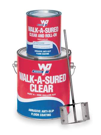 Wooster Products 1 gal Anti-Slip Floor Coating, Gloss Finish, Gray, 100% Solid Base WAS-GRY