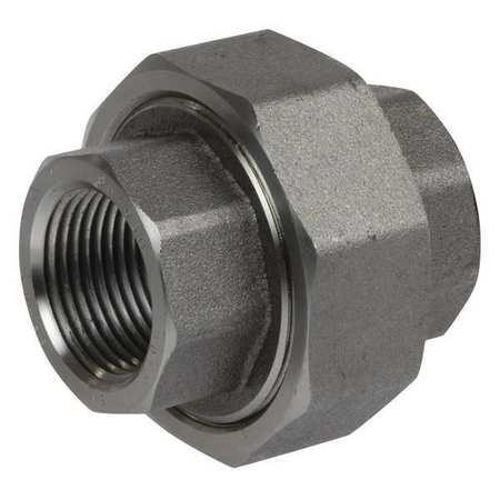 ZORO SELECT 1/2" FNPT 316 SS Threaded Union, Basic Pipe Fitting Material: Metal 2UA39