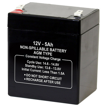 Battery, Sealed Lead Acid, 12V, 5Ah, Faston, Voltage: 12