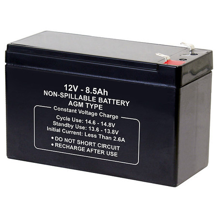 Zoro Select Battery, Sealed Lead Acid, 8.5Ah, Faston 2UKK2