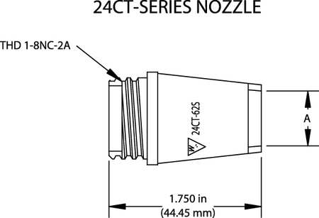 TWECO Nozzle, Bore 1/2 In, Series 24, PK2 12401580