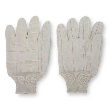 Condor Canvas Gloves, Poly/Cotton, L, Natural, PR 2UUH3